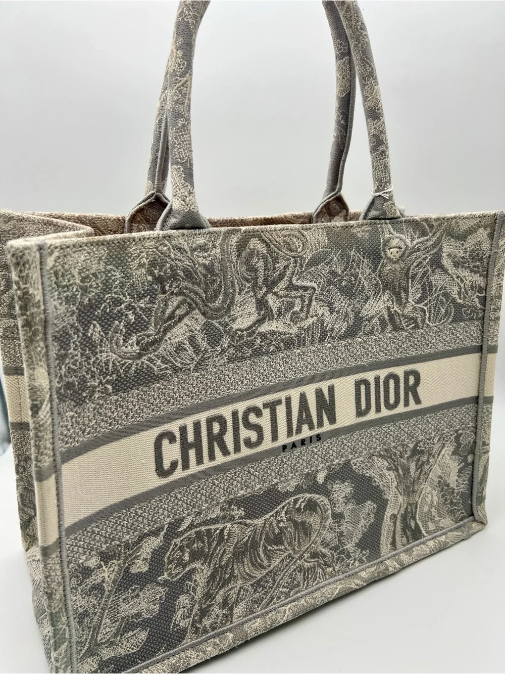 Dior Book Tote – Grey/Beige Toile de Jouy